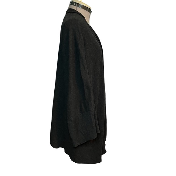 Eileen Fisher Gray Open Front Cardigan 100% Organic Cotton Women's XL Sweater - Picture 4 of 7